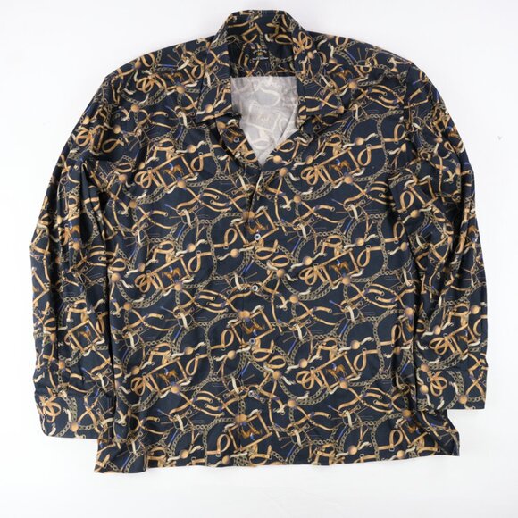 Solemare Maus & Hoffman Button Down Print Horse Polo Equestrian Sz. 2XL Party - Picture 1 of 7